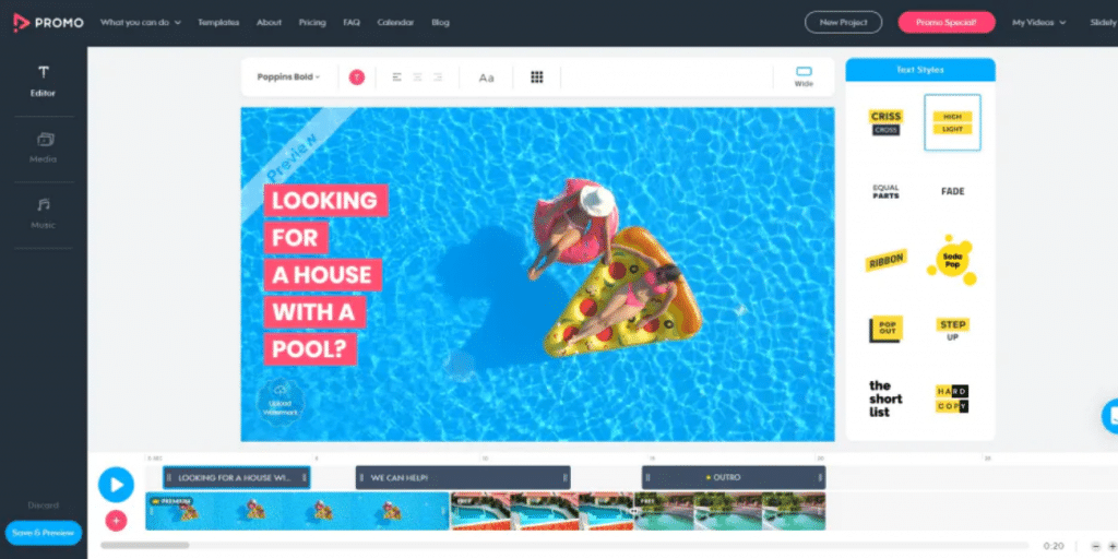 promo.com logiciel de montage vidéo marketing