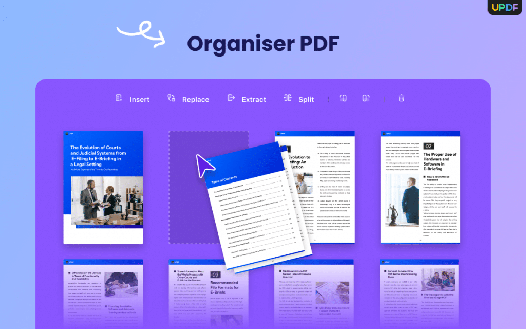 Updf réorganiser les pages de documents pdf