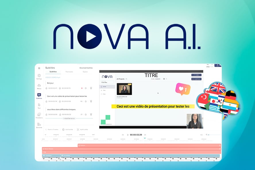 Nova Génère Des Sous Titres Vidéos Dans Toutes Les Langues