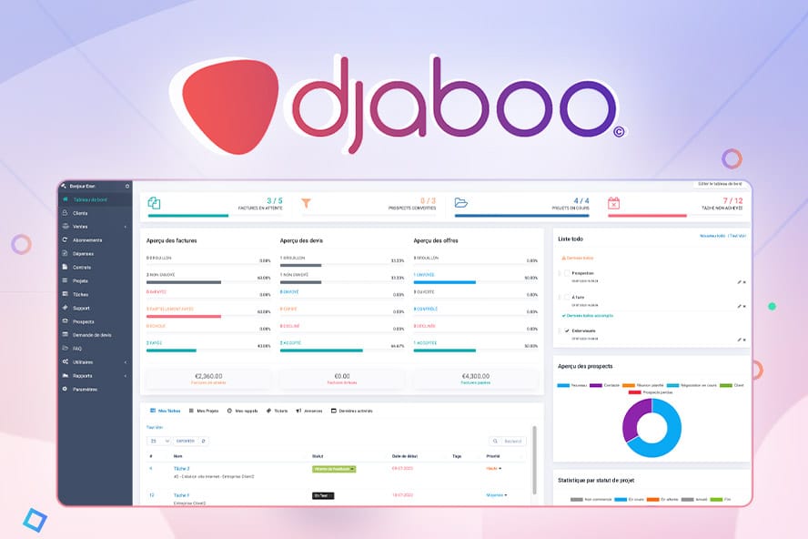 Djaboo – Gestion complète de ton entreprise (Facturation, relation client, CRM, tâches…)