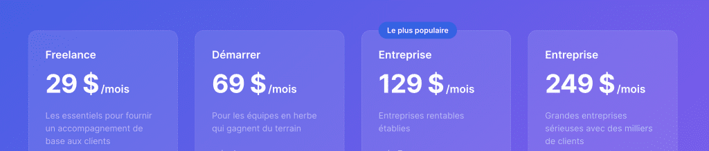 Les tarifs proposés par Jitbit